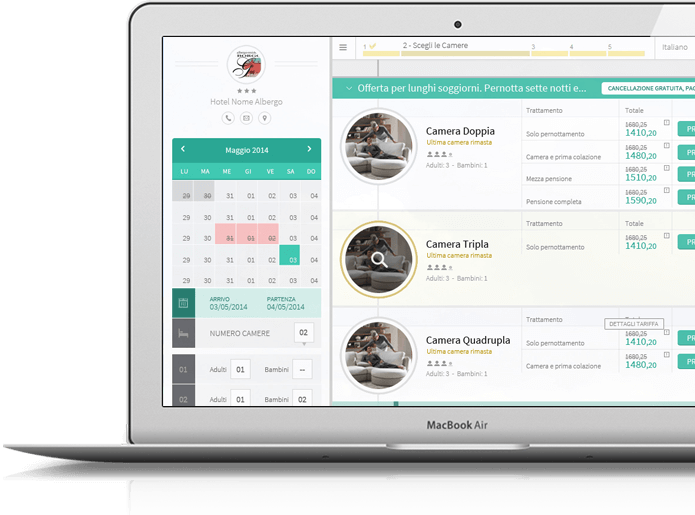 funzionalità booking engine
